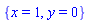 {x = 1, y = 0}