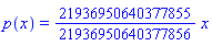 p(x) = (21936950640377855/21936950640377856)*x