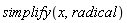 simplify(x, radical)