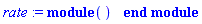 rate := module () end module