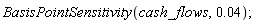 BasisPointSensitivity(cash_flows, 0.4e-1)
