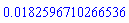 0.182596710266536e-1