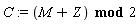 C := `mod`(M+Z, 2)