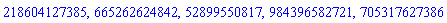 218604127385, 665262624842, 52899550817, 984396582721, 705317627386
