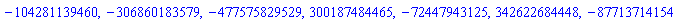-104281139460, -306860183579, -477575829529, 300187484465, -72447943125, 342622684448, -87713714154