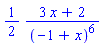 (1/2)*(3*x+2)/(-1+x)^6