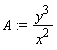 A := y^3/x^2