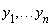 y[1], () .. y[n]