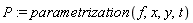 P := parametrization(f, x, y, t)