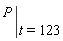 eval(P, t = 123)