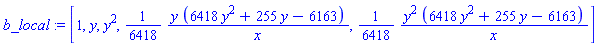 [1, y, y^2, (1/6418)*y*(6418*y^2+255*y-6163)/x, (1/6418)*y^2*(6418*y^2+255*y-6163)/x]
