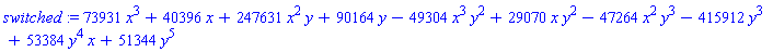 73931*x^3+40396*x+247631*x^2*y+90164*y-49304*x^3*y^2+29070*x*y^2-47264*x^2*y^3-415912*y^3+53384*y^4*x+51344*y^5