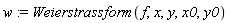 w := Weierstrassform(f, x, y, x0, y0)