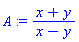 (x+y)/(x-y)
