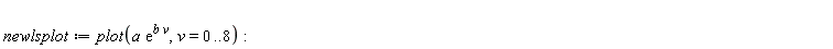 newlsplot := plot(a*exp(b*v), v = 0 .. 8):