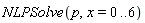 NLPSolve(p, x = 0 .. 6)