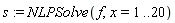 s := NLPSolve(f, x = 1 .. 20)