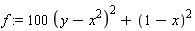 f := 100*(y-x^2)^2+(1-x)^2