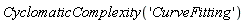 CyclomaticComplexity('CurveFitting')