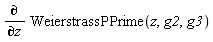 diff(WeierstrassPPrime(z, g2, g3), z)