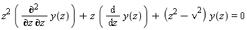 z^2*(diff(y(z), z, z))+z*(diff(y(z), z))+(z^2-nu^2)*y(z) = 0