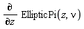 diff(EllipticPi(z, nu), z)