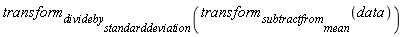 transform[divideby[standarddeviation]](transform[subtractfrom[mean]](data))