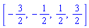 [-3/2, -1/2, 1/2, 3/2]