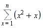 Sum(x^2+x, x = 1 .. n)