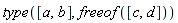 type([a, b], freeof([c, d]))