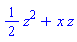 (1/2)*z^2+x*z