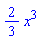 (2/3)*x^3