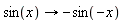 sin(x)->-sin(-x)