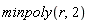 minpoly(r, 2)
