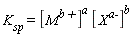 K[sp] = [M^`b+`]^a*[X^`a-`]^b