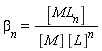 beta[n] = [ML[n]]/([M]*[L]^n)
