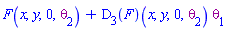 F(x, y, 0, theta[2])+Physics:-`*`((D[3](F))(x, y, 0, theta[2]), theta[1])