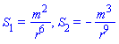 S[1] = m^2/r^6, S[2] = -m^3/r^9