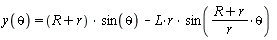 y(theta) = (R+r)*sin(theta)-L*r*sin((R+r)*theta/r)