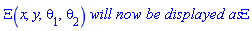 Xi(x, y, theta[1], theta[2])*`will now be displayed as`*Xi
