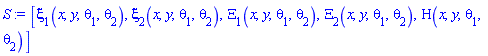 [xi[1](x, y, theta[1], theta[2]), xi[2](x, y, theta[1], theta[2]), Xi[1](x, y, theta[1], theta[2]), Xi[2](x, y, theta[1], theta[2]), Eta(x, y, theta[1], theta[2])]