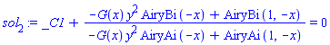 _C1+(-G(x)*y(x)^2*AiryBi(-x)+AiryBi(1, -x))/(-G(x)*y(x)^2*AiryAi(-x)+AiryAi(1, -x)) = 0