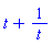 t+1/t
