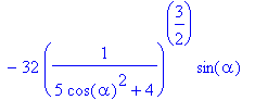 40*(1/(5*cos(beta)^2+4))^(3/2)*sin(beta)*cos(beta)^2+32*(1/(5*cos(beta)^2+4))^(3/2)*sin(beta)-40*(1/(5*cos(alpha)^2+4))^(3/2)*sin(alpha)*cos(alpha)^2-32*(1/(5*cos(alpha)^2+4))^(3/2)*sin(alpha)