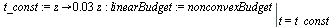 `assign`(t_const, proc (z) options operator, arrow; `*`(0.3e-1, `*`(z)) end proc); -1; `assign`(linearBudget, eval(nonconvexBudget, t = t_const))