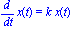diff(x(t), t) = k*x(t)