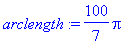 arclength := 100/7*Pi
