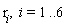 r[i], i = 1 .. 6