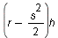 `*`(`+`(r, `-`(`*`(`/`(1, 2), `*`(`^`(s, 2))))), `*`(h))