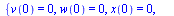 {v(0) = 0, w(0) = 0, x(0) = 0, y(0) = 0, theta(0) = 0, (D(x))(0) = 0, (D(y))(0) = 0, (D(theta))(0) = 0}